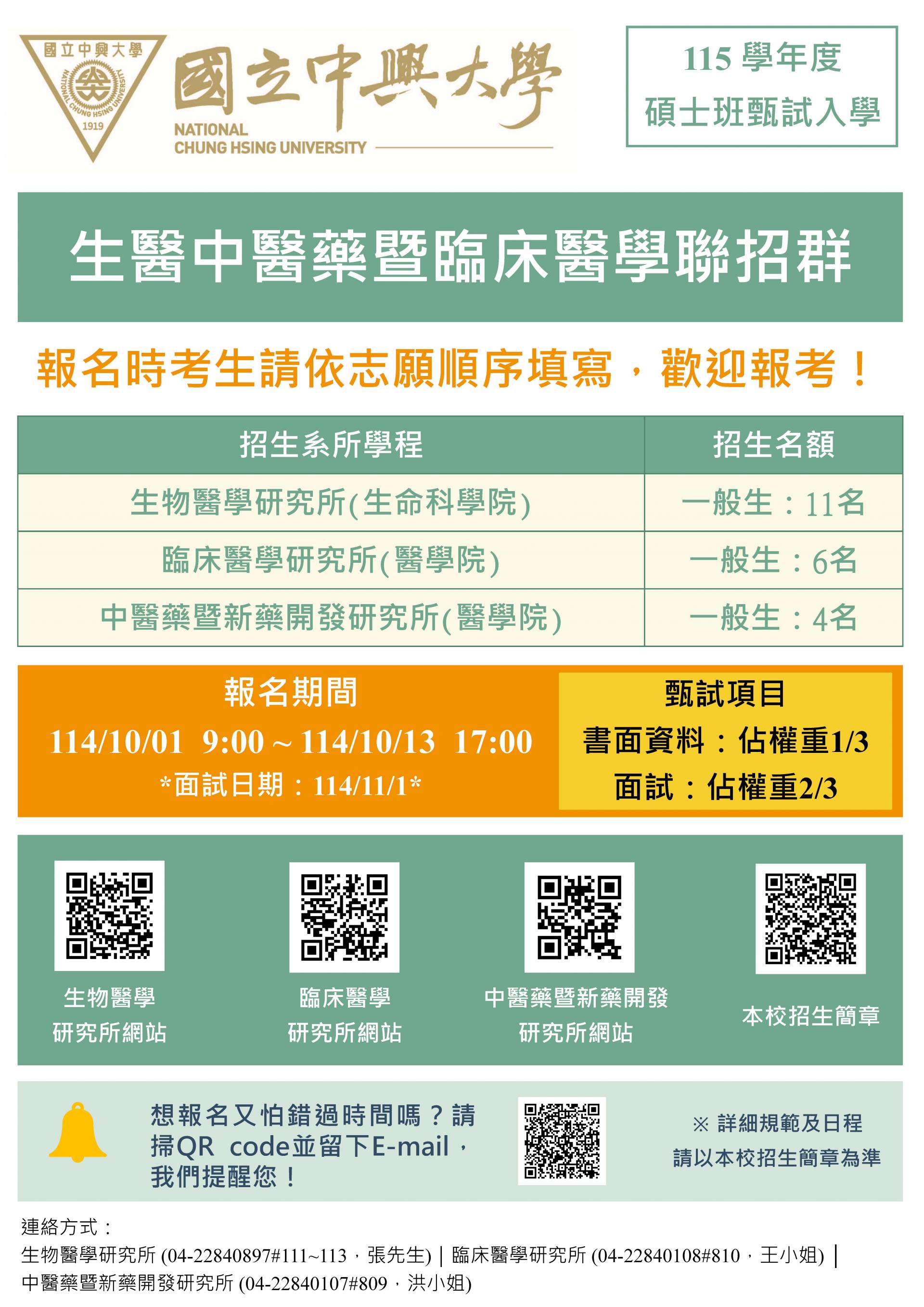 115碩士班甄試
